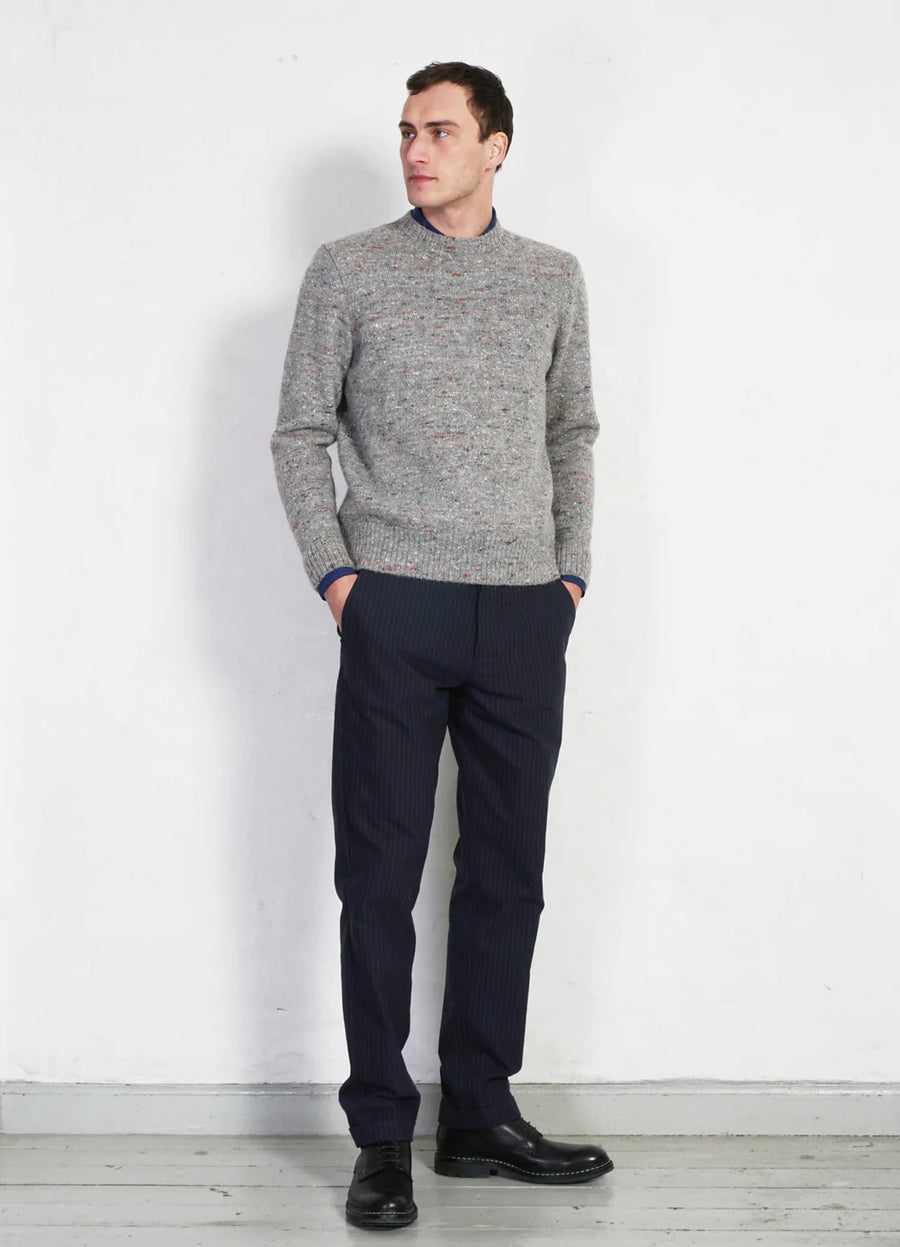 hansen finn side buckle regular trousers blue pin