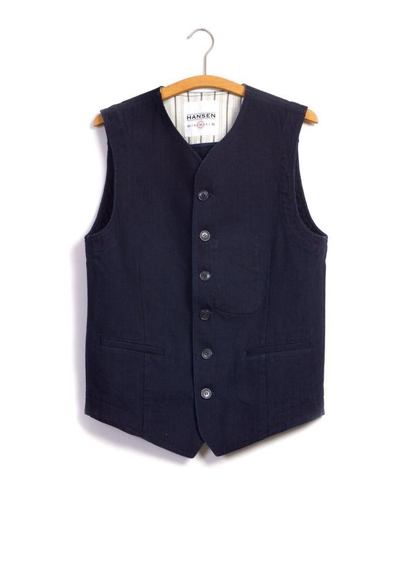 hansen kaj vest black indigo