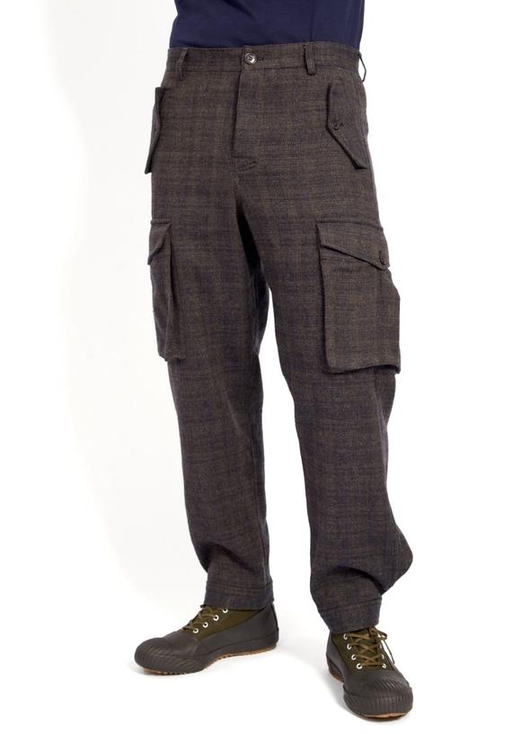 hansen kurt cargo pockets tweed trousers trout (LAST SIZE SMALL)