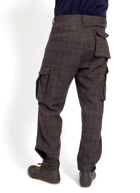 hansen kurt cargo pockets tweed trousers trout (LAST SIZE SMALL)