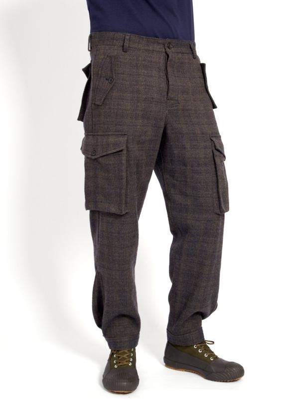 hansen kurt cargo pockets tweed trousers trout (LAST SIZE SMALL)