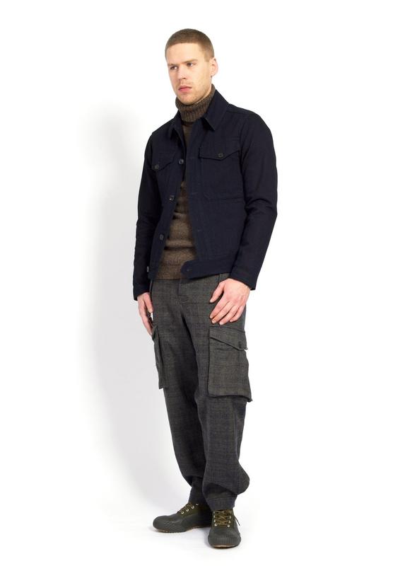 hansen kurt cargo pockets tweed trousers trout (LAST SIZE SMALL)