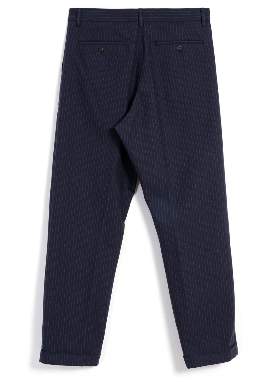 hansen sune pleated wide cut trousers blue pin