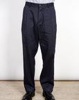 hansen sune pleated wide trousers navy melange (LAST SIZE SMALL)