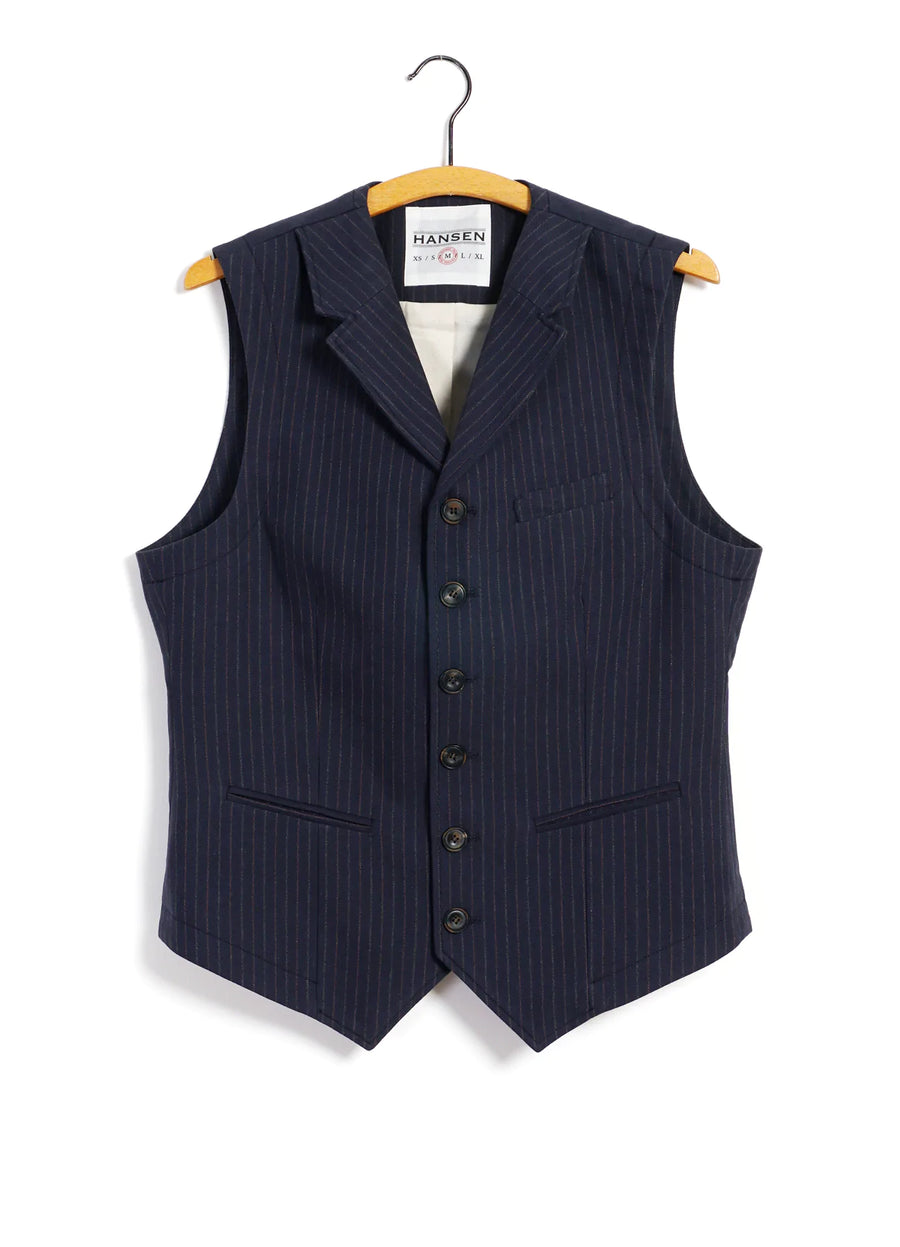 hansen william lapel waistcoat blue pin