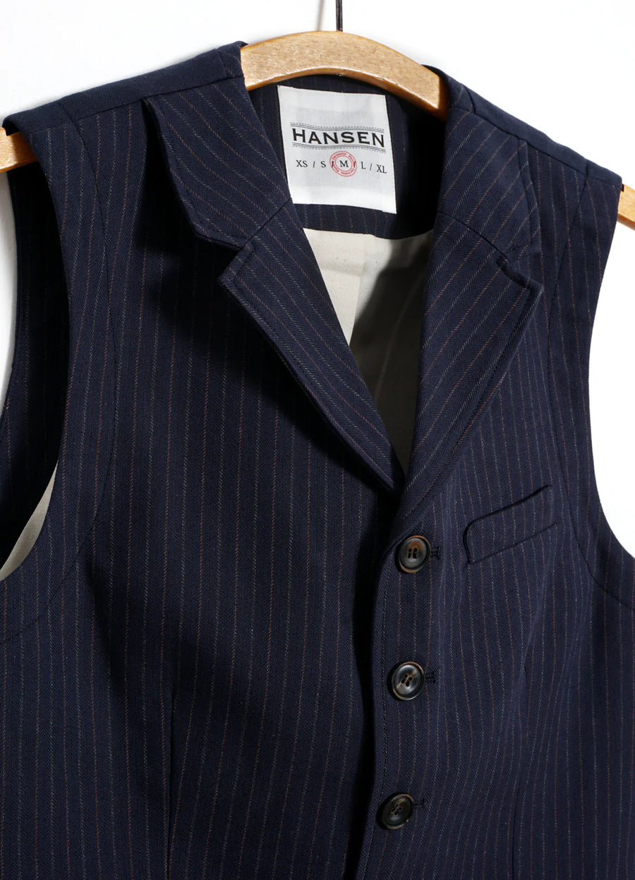 hansen william lapel waistcoat blue pin