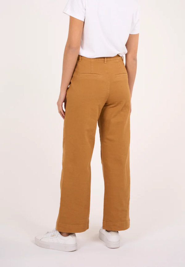 knowledge cotton posey loose twill pants brown sugar
