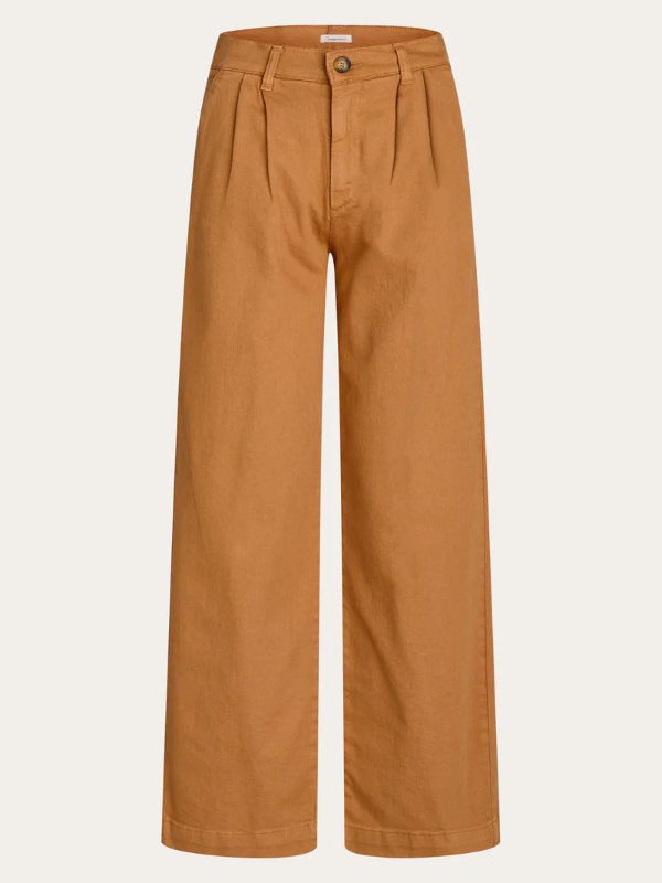 knowledge cotton posey loose twill pants brown sugar