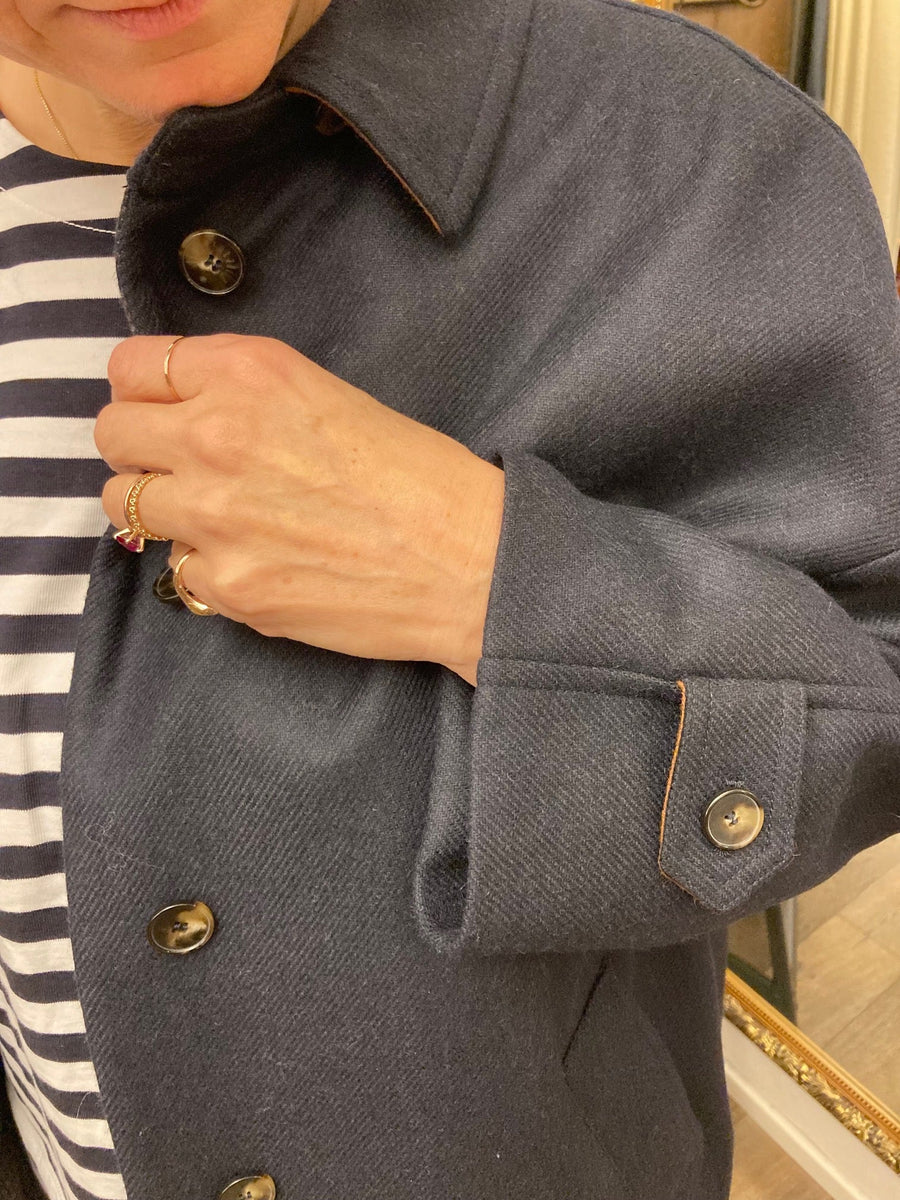 limpermeabile martin dq coat navy (LAST SIZE LARGE)