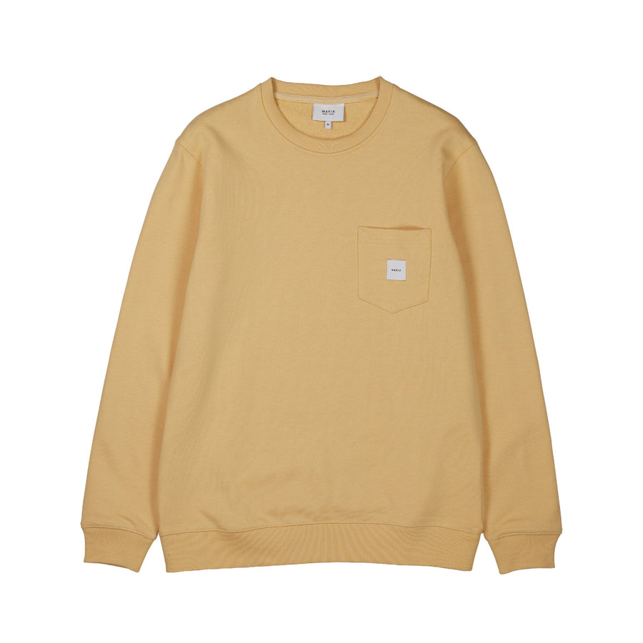 makia square pocket sweatshirt light ochre