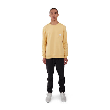 makia square pocket sweatshirt light ochre