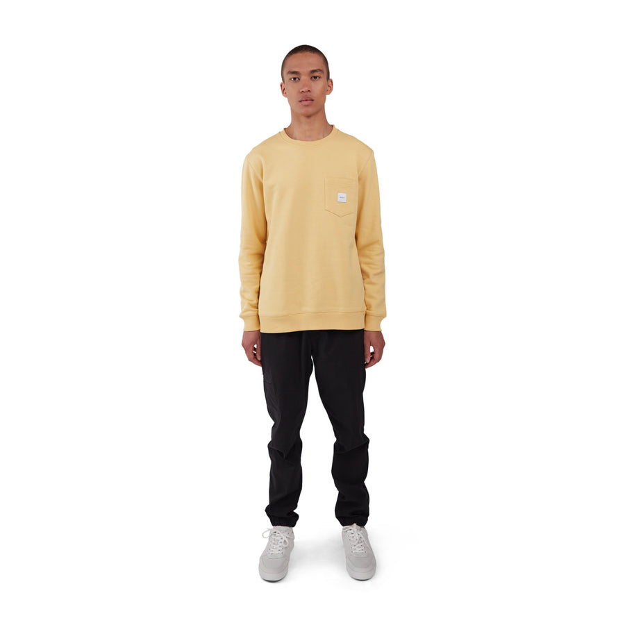 makia square pocket sweatshirt light ochre