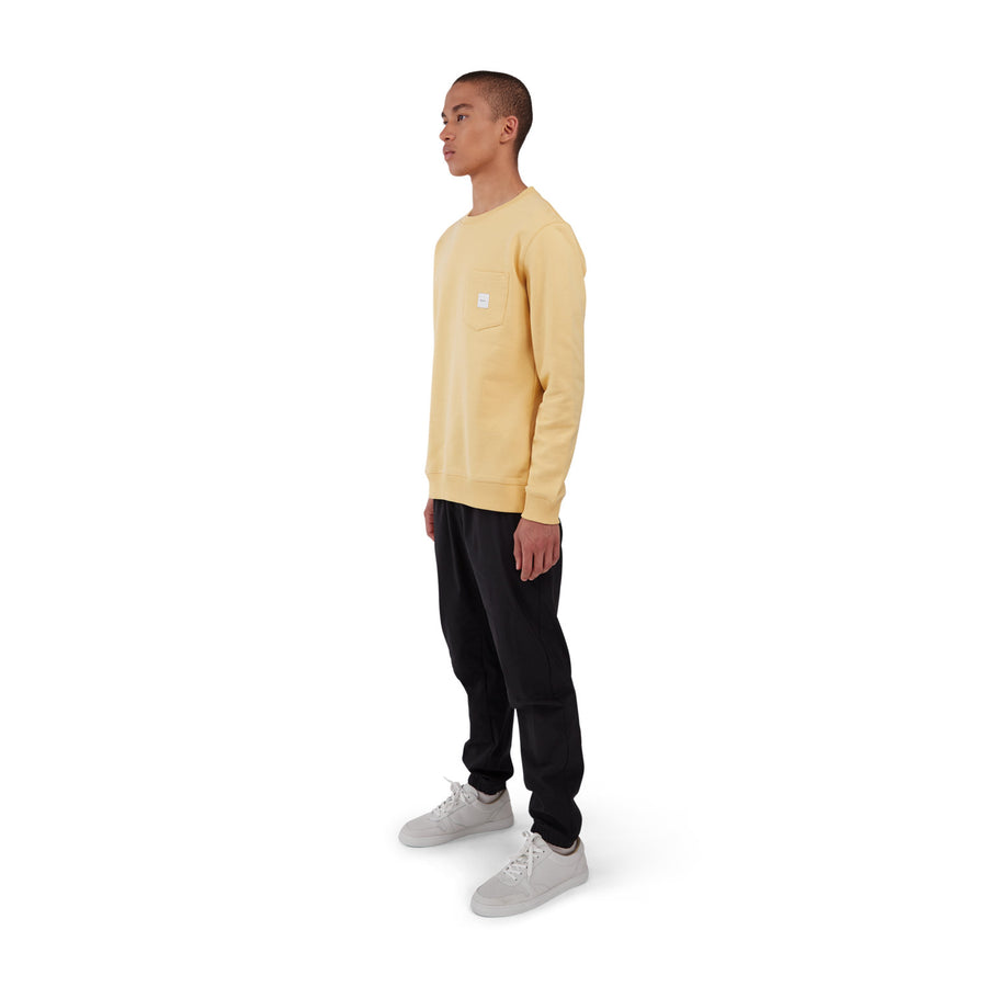makia square pocket sweatshirt light ochre