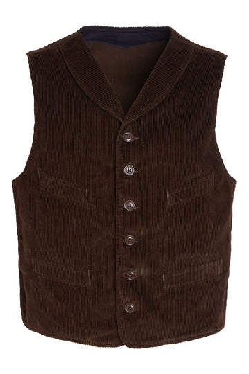 manifattura ceccarelli classic vest 7913 qk brown corduroy