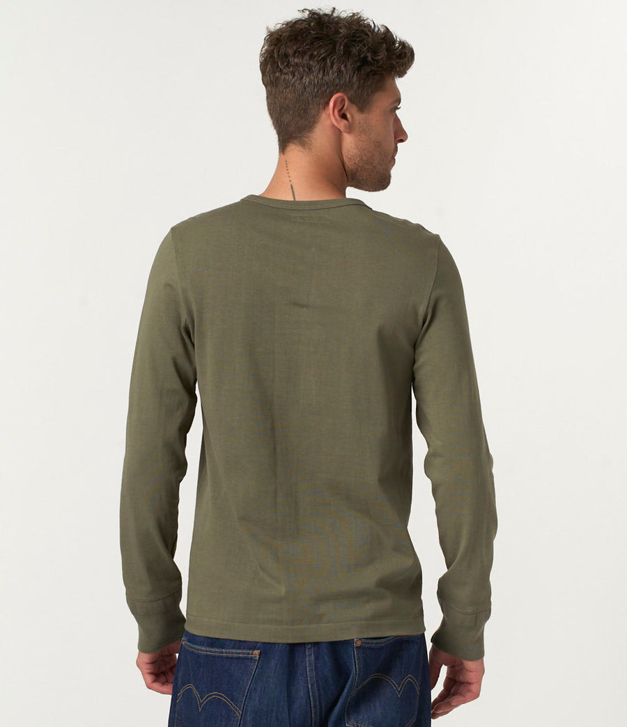 merz b schwanen 206 mens loopwheeled henley 245g classic fit army