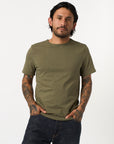 merz b schwanen 215 mens loopwheeled t-shirt 245g classic fit army (LAST SIZE SMALL)