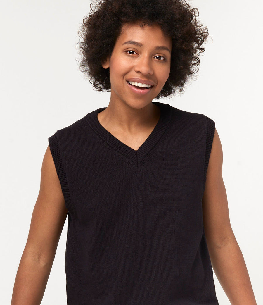 merz b schwanen ccve02 pullunder baumwolle kaschmir deep black