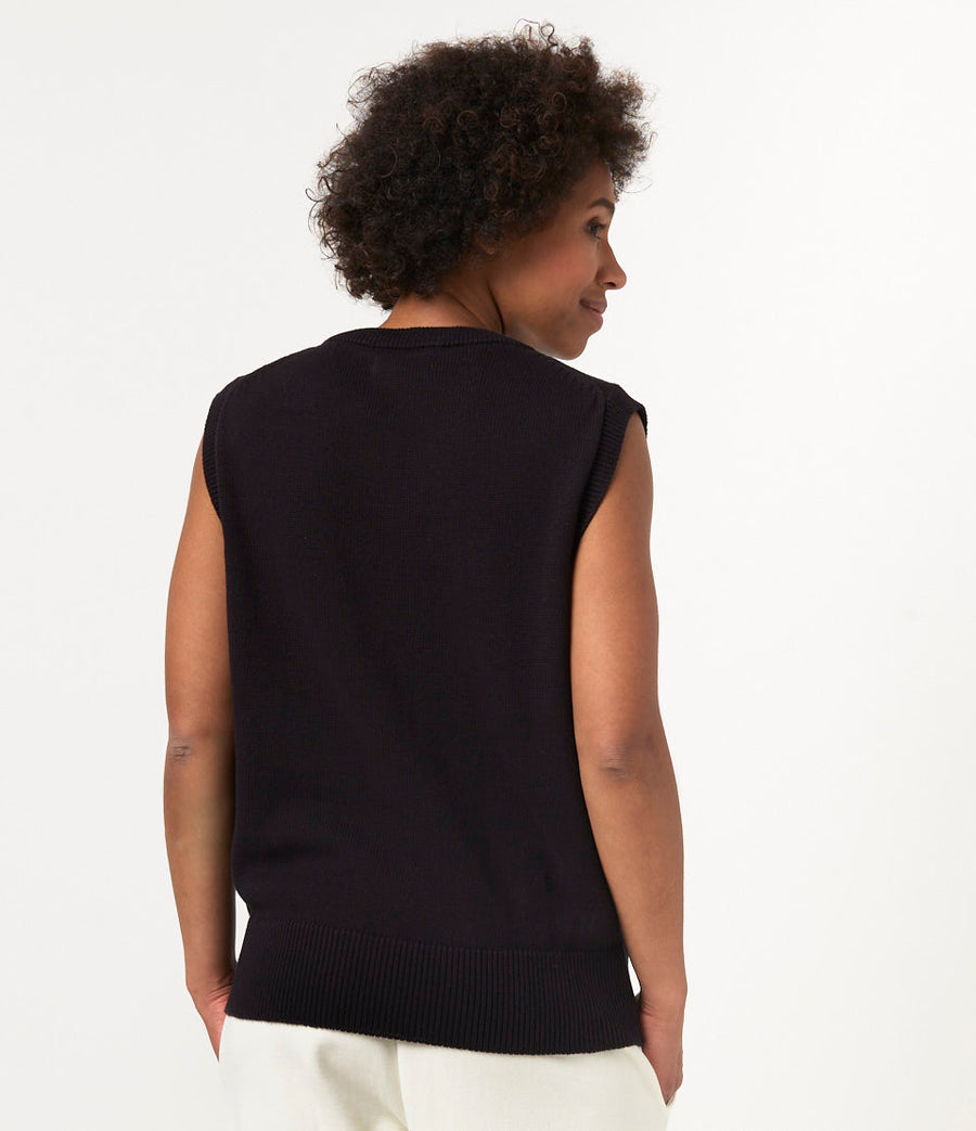 merz b schwanen ccve02 pullunder baumwolle kaschmir deep black