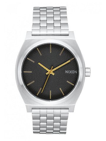 nixon time teller black stamped gold