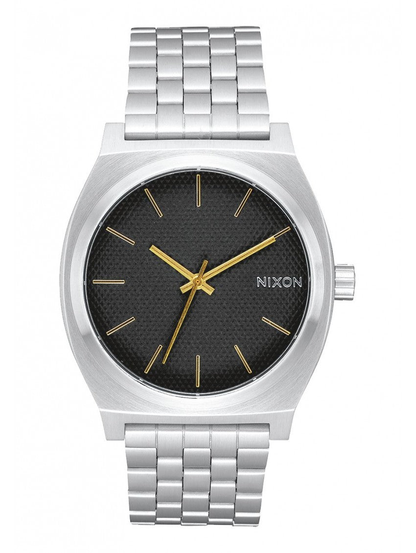 nixon time teller black stamped gold