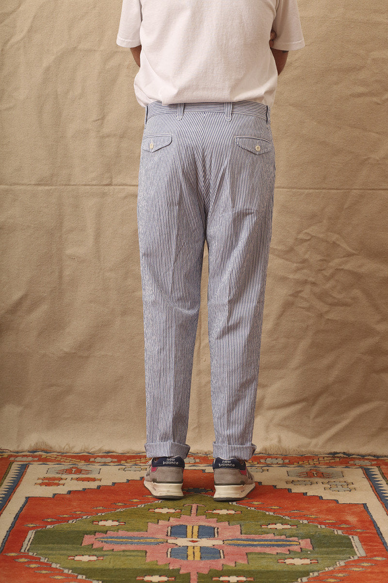 east harbour surplus sacks 85 trousers seersucker white blue