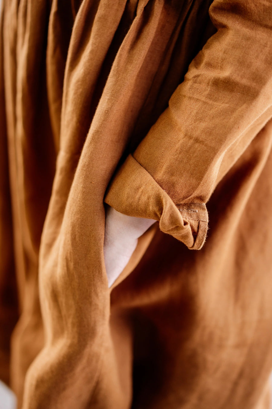 sondeflor malala dress long sleeves warm brown