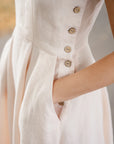 sondeflor pinafore sleeveless dress seashell white