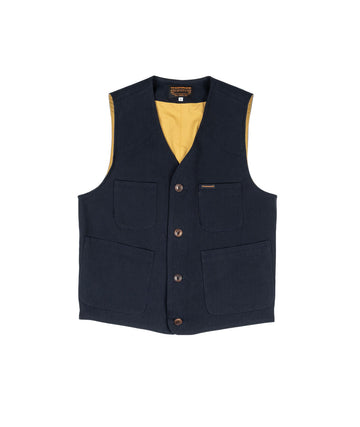 the quartermaster hbt fisherman vest navy