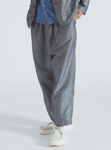 universal works oxford pant hemp cotton mix navy