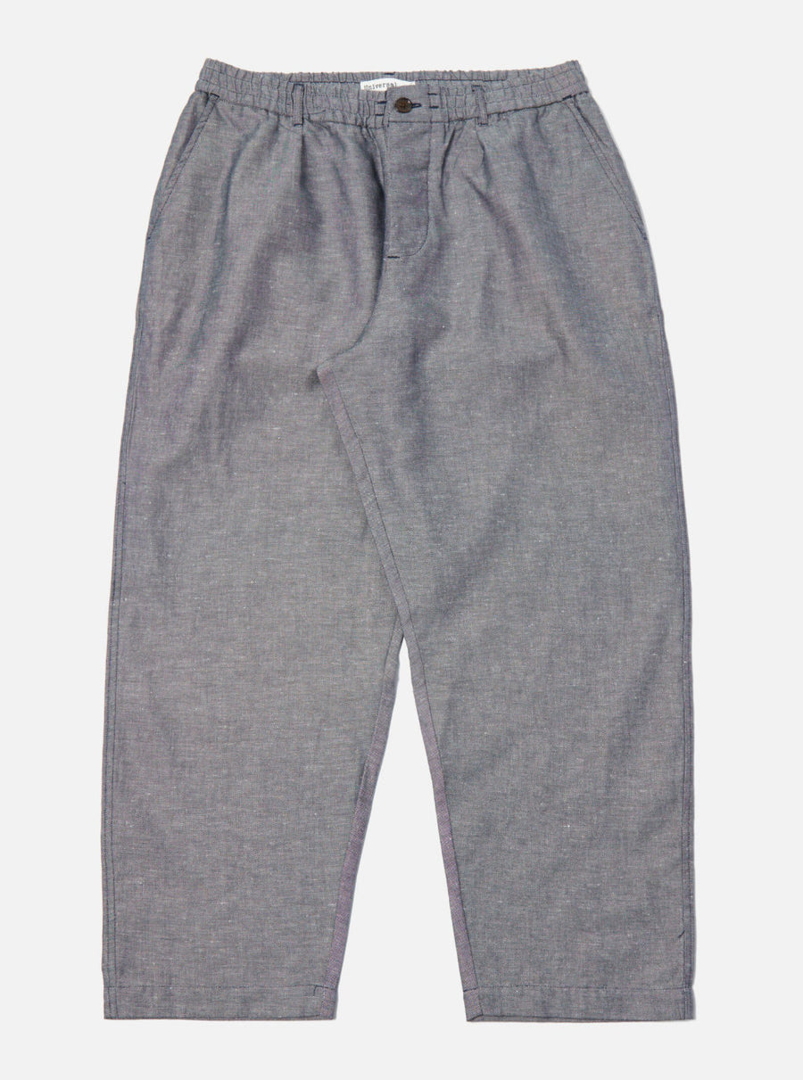 universal works oxford pant hemp cotton mix navy