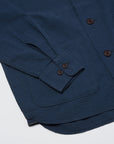 universal works travail shirt navy cotton seersucker (LAST SIZE XLARGE)