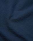 universal works travail shirt navy cotton seersucker (LAST SIZE XLARGE)