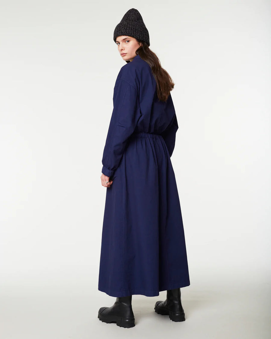 girls of dust parka dress light cotton drill indigo