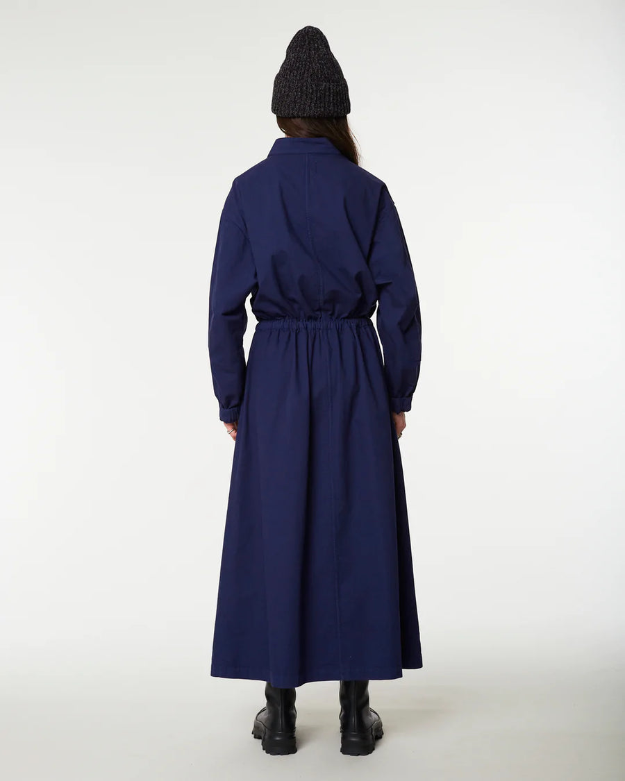 girls of dust parka dress light cotton drill indigo