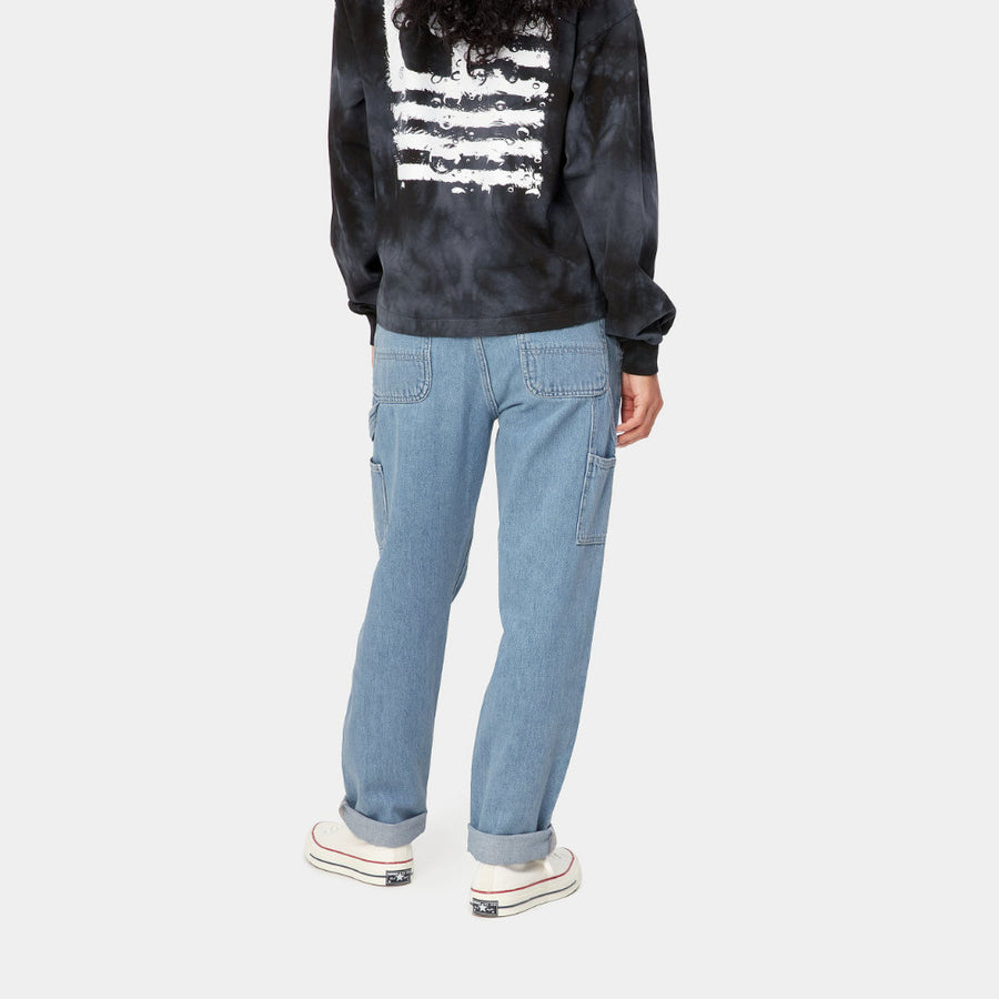 carhartt wip women pierce pant blue stone bleached