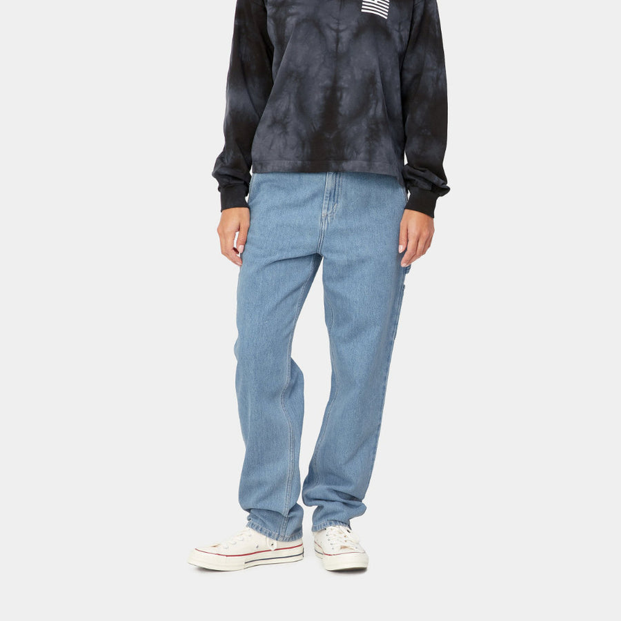 carhartt wip women pierce pant blue stone bleached